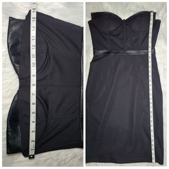 NWOT|Blaque Label Black Mesh & Leather Strapless Dress, MEDIUM - Picture 8 of 10